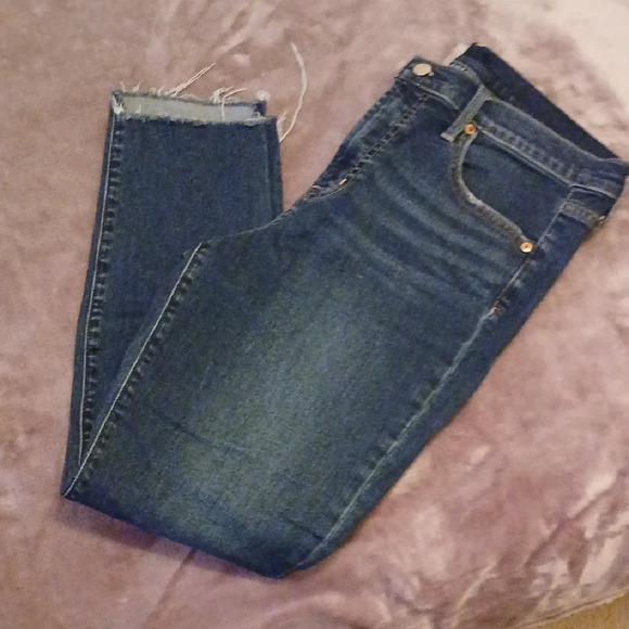 GAP Blue Cropped Ankle Jeans with Faded Finish - Picture 4 of 5